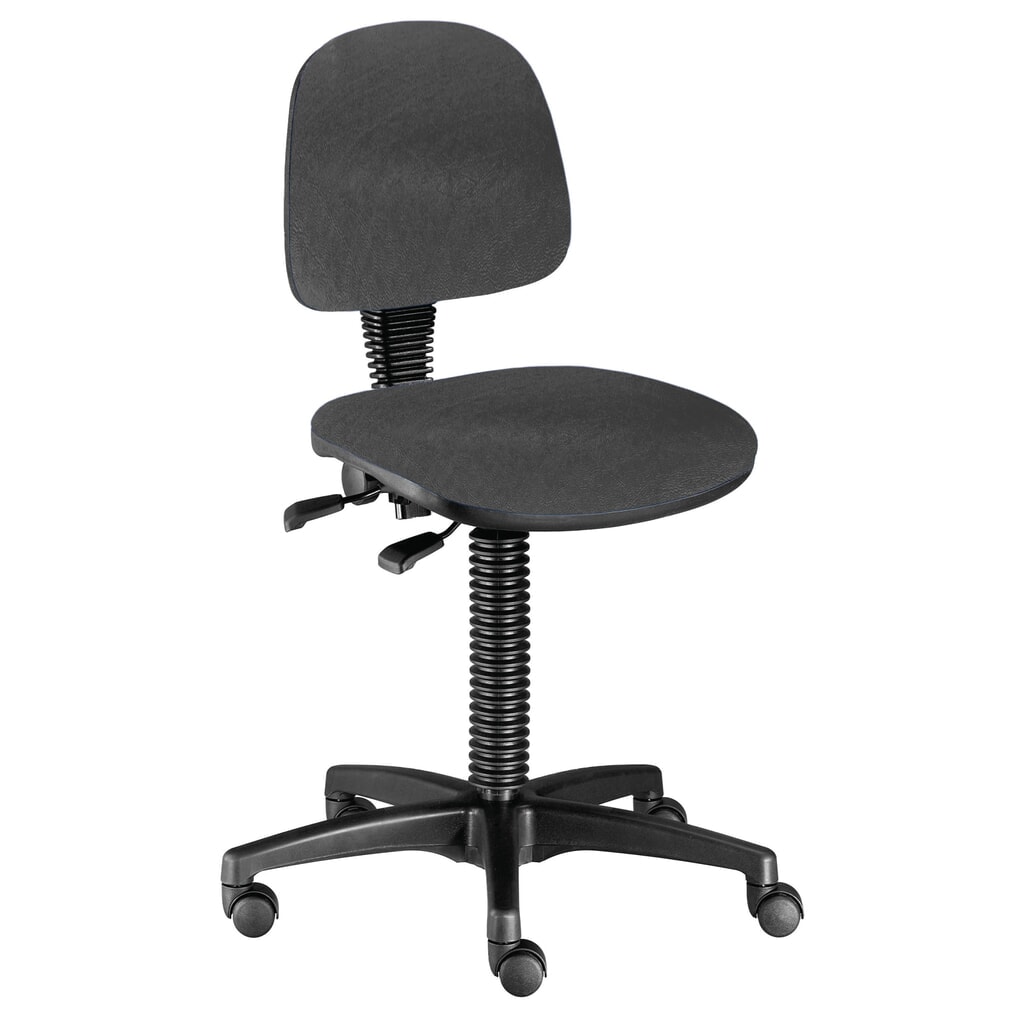 Immagine del prodotto: Sedia girevole da lavoro BM Industrie, similpelle, altezza sedile 480-650 mm, ruote, grigio