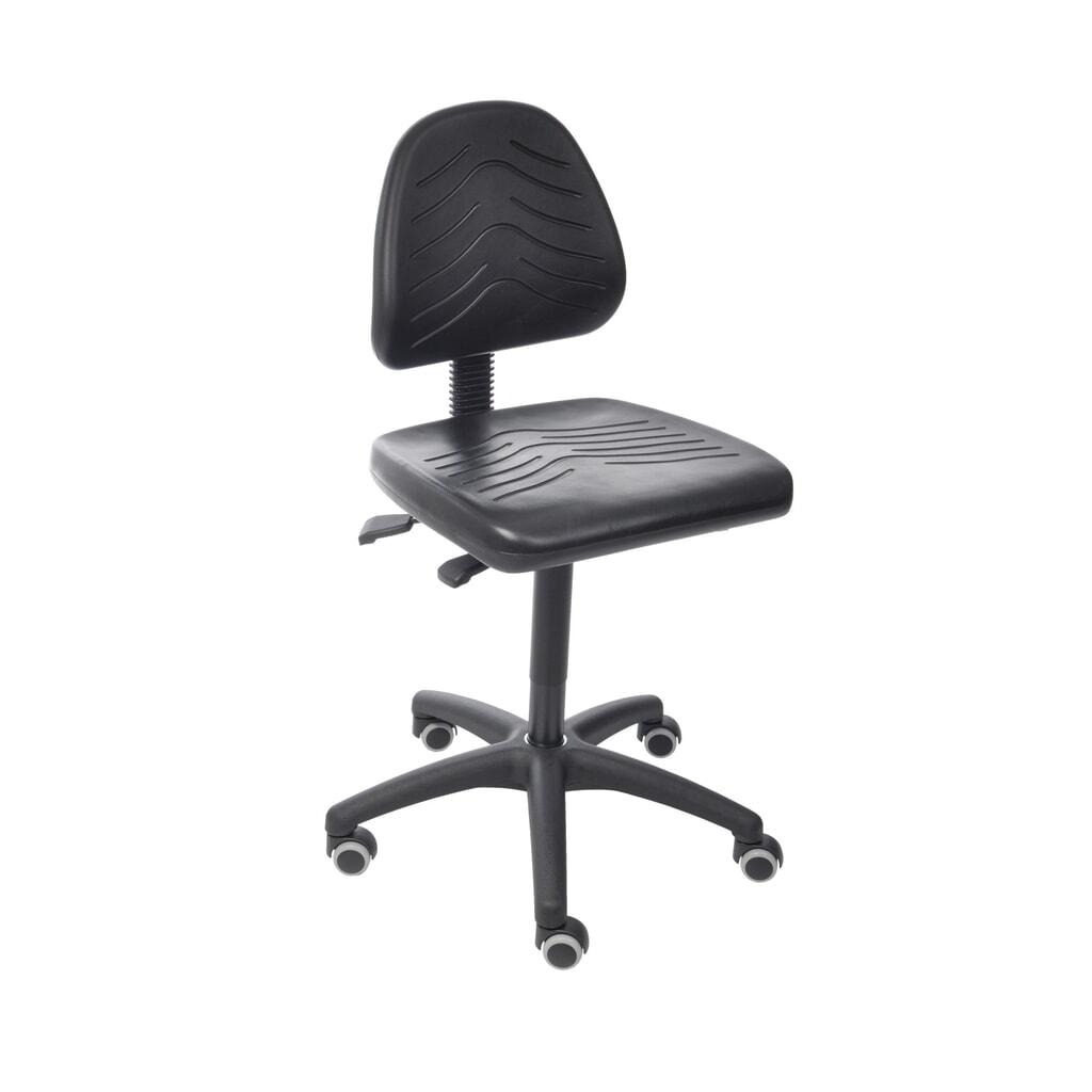 Immagine del prodotto: Sedia girevole da lavoro HEMMDAL Comfort, sedile in PU, altezza sedile 460-650 mm, base in materiale plastico, ruote