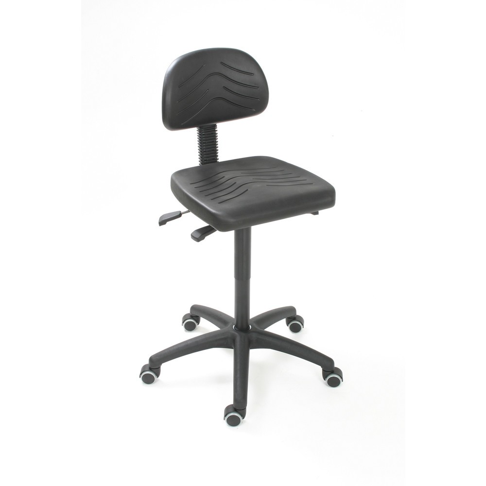 Immagine del prodotto: Sedia girevole da lavoro HEMMDAL Easy poliuretano, altezza sedile 450-650 mm, base in materiale plastico, ruote