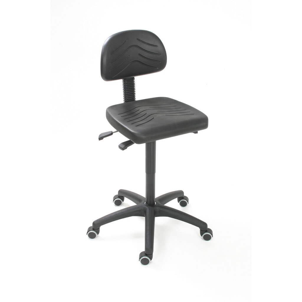Immagine del prodotto: Sedia girevole da lavoro HEMMDAL Easy poliuretano, altezza sedile 450-650 mm, base in materiale plastico, ruote