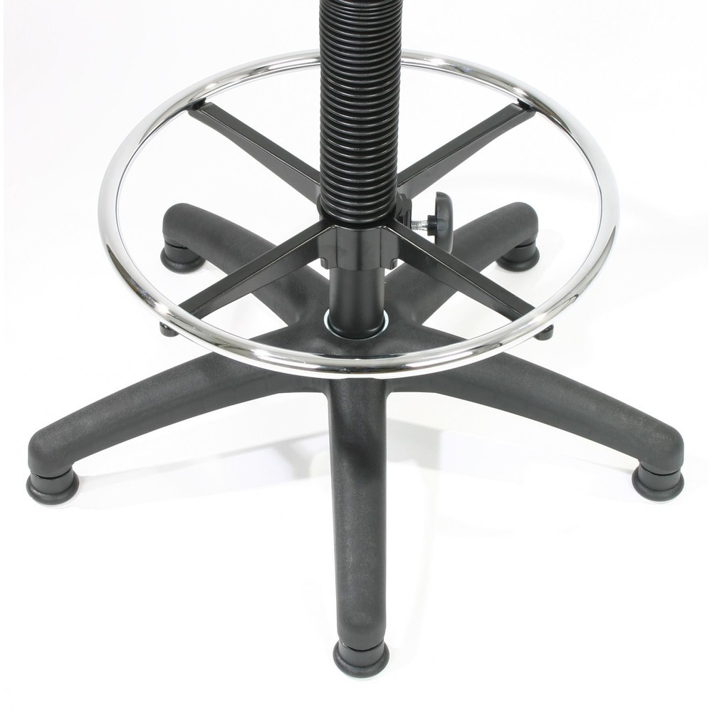 Immagine del prodotto n. 4: HEMMDAL Sedia girevole da lavoro Easy in poliuretano, altezza seduta 510-710 mm, base in materiale plastico, piedini, poggiapiedi ad anello