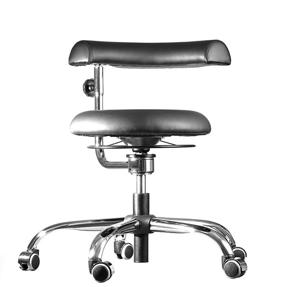 Immagine del prodotto n. 3: Sedia girevole da lavoro e sgabello Comfort, sedile rotondo in similpelle, altezza seduta 425-500 mm, ruote