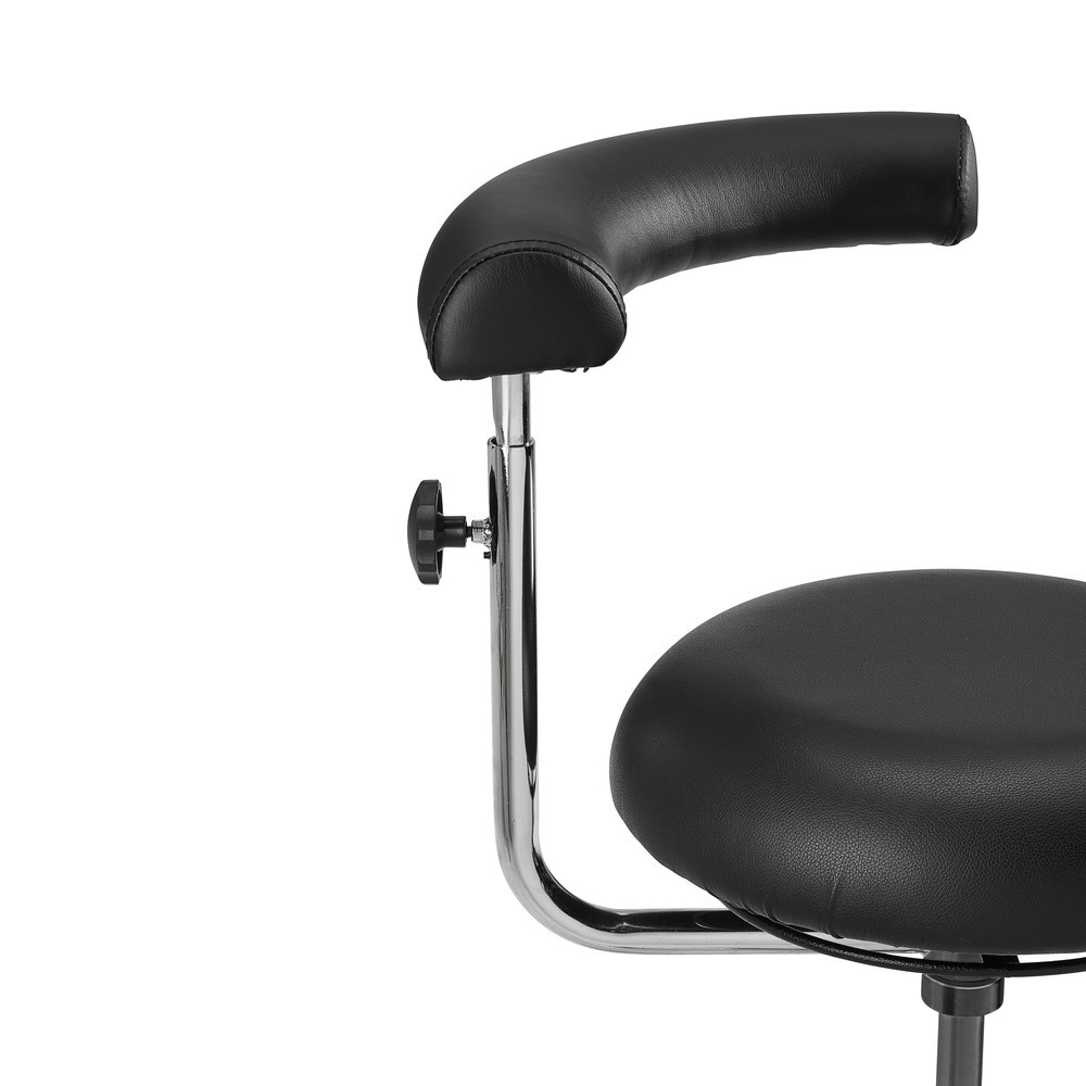 Immagine del prodotto n. 2: Sedia girevole da lavoro e sgabello Comfort, sedile rotondo in similpelle, altezza seduta 425-500 mm, ruote