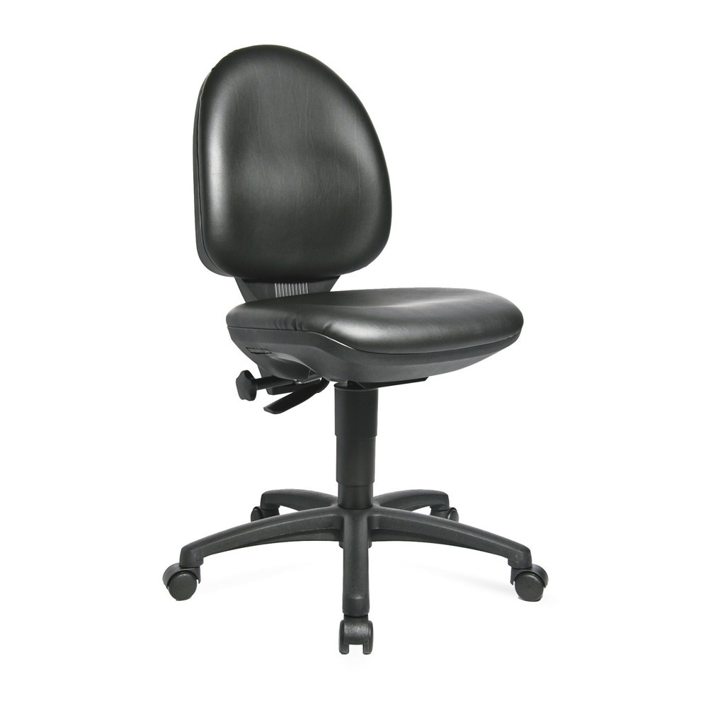 Immagine del prodotto: Sedia girevole da lavoro Topstar® Tec 50, similpelle, altezza sedile 420-550 mm, ruote, poggiapiedi ad anello, nero