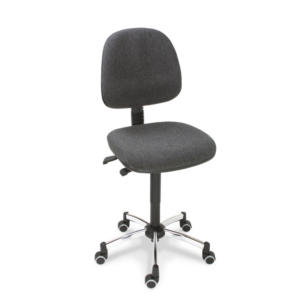 Immagine del prodotto: Sedia girevole da lavoro Universal, altezza sedile 500-680 mm., base in alluminio, ruote, similpelle, nera