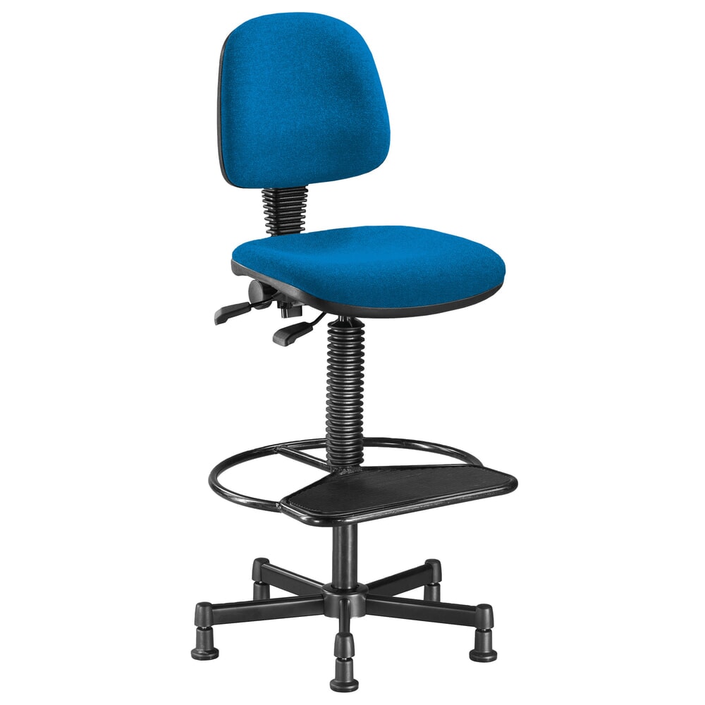 Immagine del prodotto n. 1: Sedia girevole da lavoro Usage, poggiapiedi ad anello con ripiano, piedini, blu royal