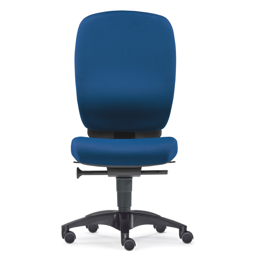 Sedia girevole da ufficio PROFI, supporto lombare DIN, blu Immagine del prodotto: Sedia girevole da ufficio PROFI, supporto lombare DIN, blu
