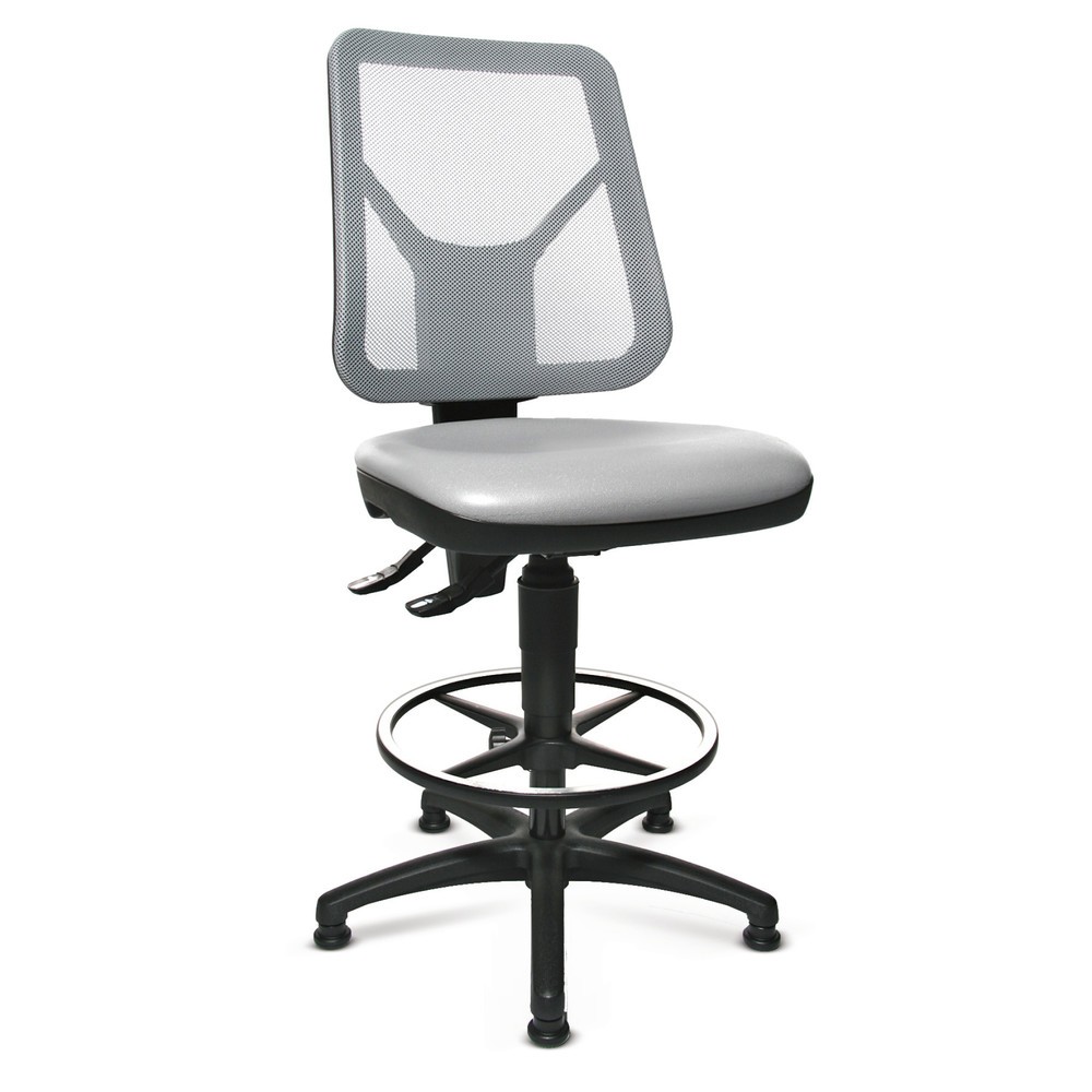 Immagine del prodotto n. 1: Sedia girevole da lavoro Topstar® Tec 80 PK, altezza sedile 590-840 mm, schienale in rete, piedini, poggiapiedi ad anello, nero