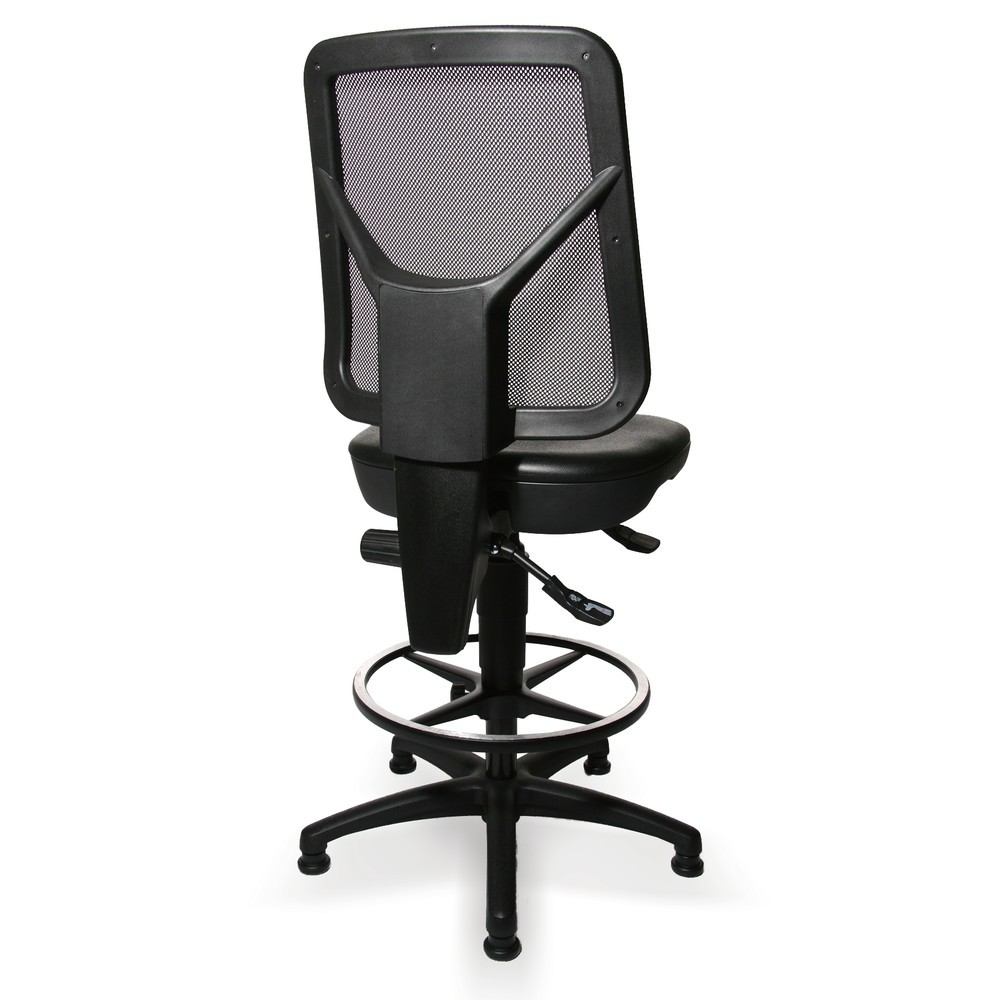 Immagine del prodotto n. 2: Sedia girevole da lavoro Topstar® Tec 80 PK, altezza sedile 590-840 mm, schienale in rete, piedini, poggiapiedi ad anello, nero
