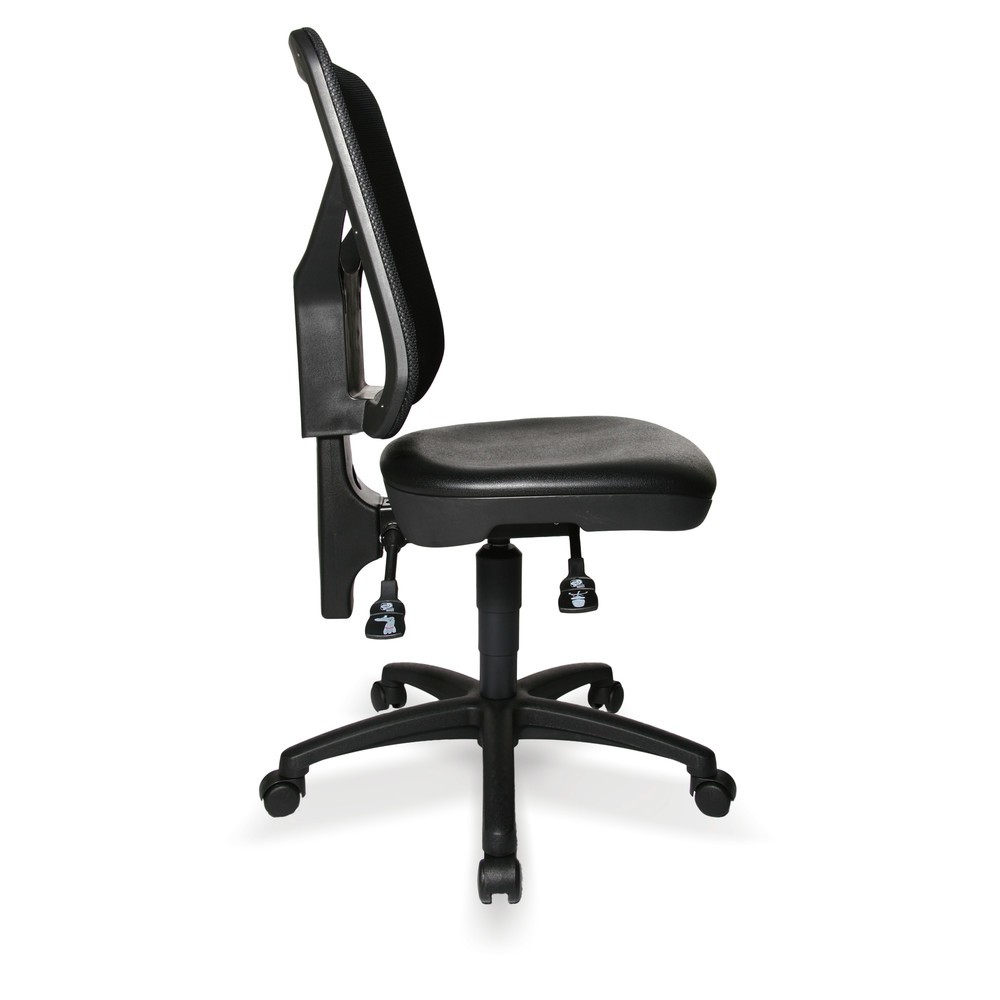 Immagine del prodotto n. 3: Sedia girevole da lavoro Topstar® Tec 80 PK, altezza seduta 410-530 mm, schienale in rete, ruote, nero