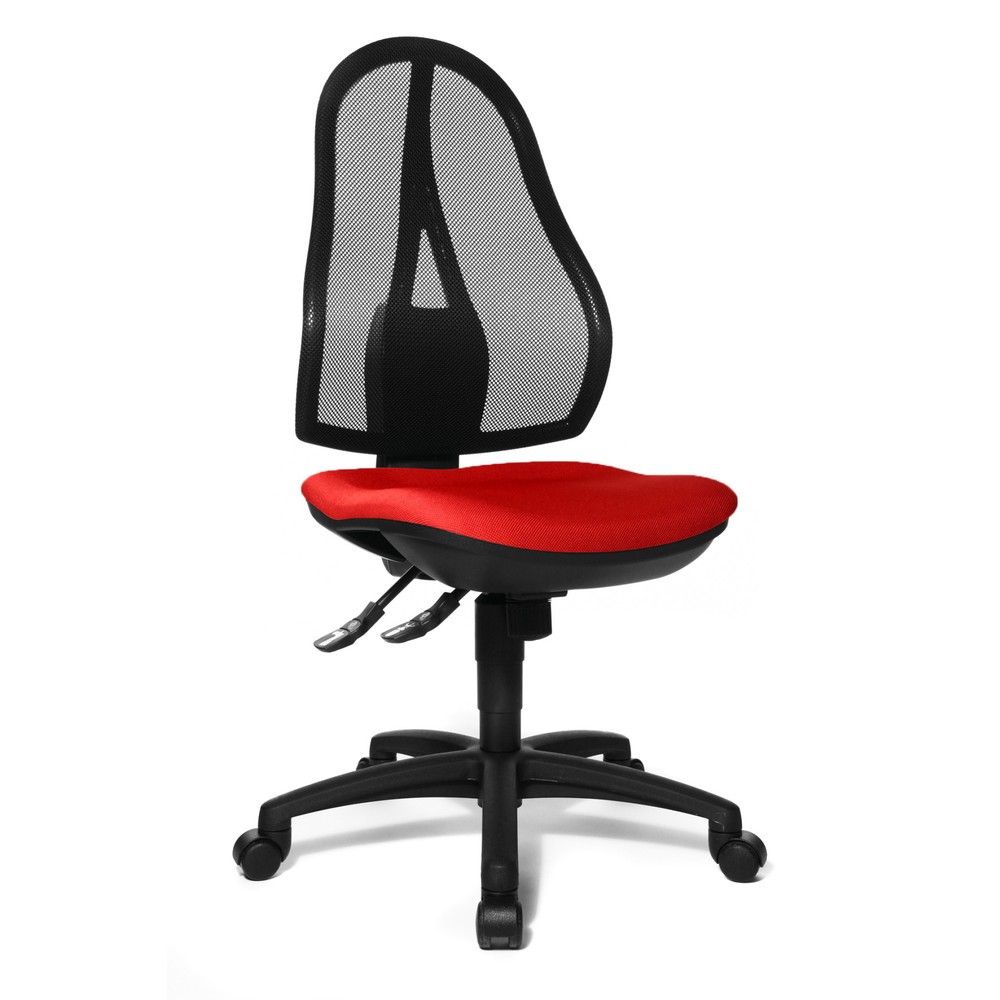Immagine del prodotto n. 2: Sedia girevole per ufficio Topstar® Open Point Syncro, sedile con supporto bacino, schienale in rete, rosso