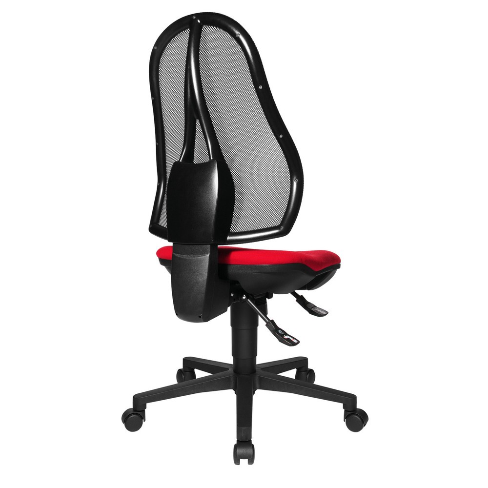 Immagine del prodotto n. 5: Sedia girevole per ufficio Topstar® Open Point Syncro, sedile con supporto bacino, schienale in rete, rosso
