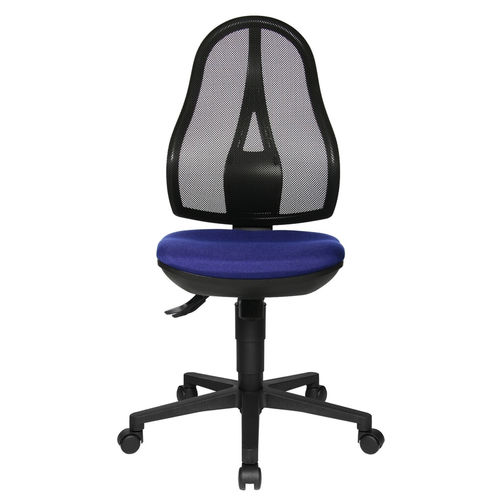 Sedia girevole per ufficio Topstar® Open Point Syncro, sedile con supporto bacino, schienale in rete, blu Immagine del prodotto: Sedia girevole per ufficio Topstar® Open Point Syncro, sedile con supporto bacino, schienale in rete, blu