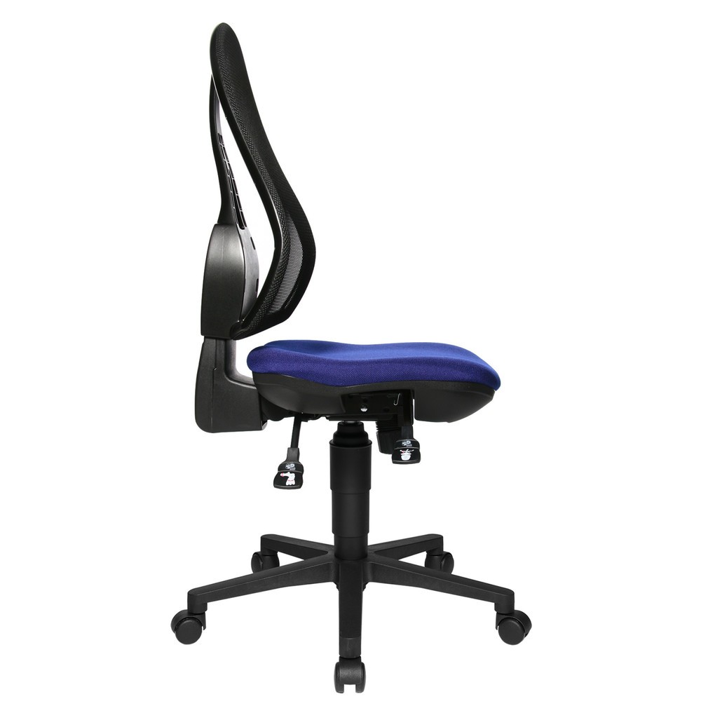Immagine del prodotto n. 2: Sedia girevole per ufficio Topstar® Open Point Syncro, sedile con supporto bacino, schienale in rete, blu