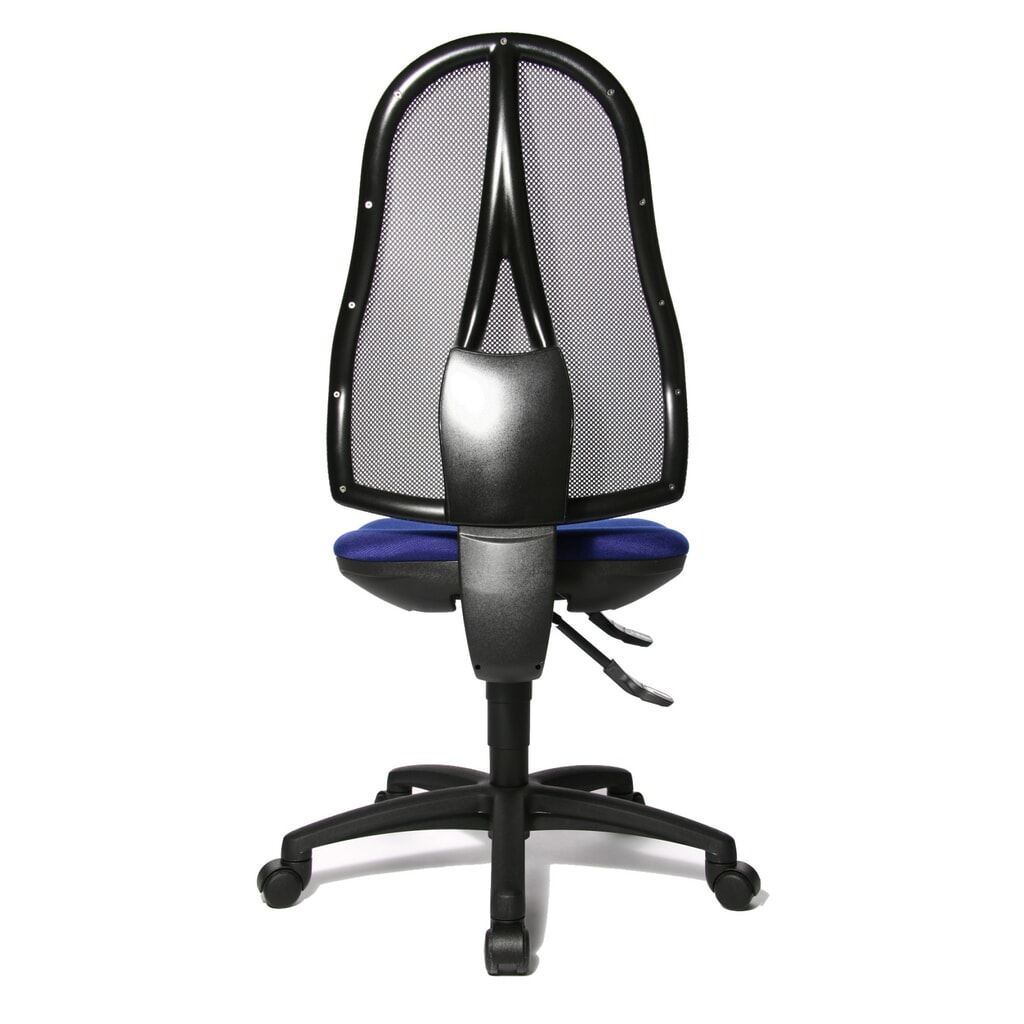Immagine del prodotto n. 3: Sedia girevole per ufficio Topstar® Open Point Syncro, sedile con supporto bacino, schienale in rete, blu