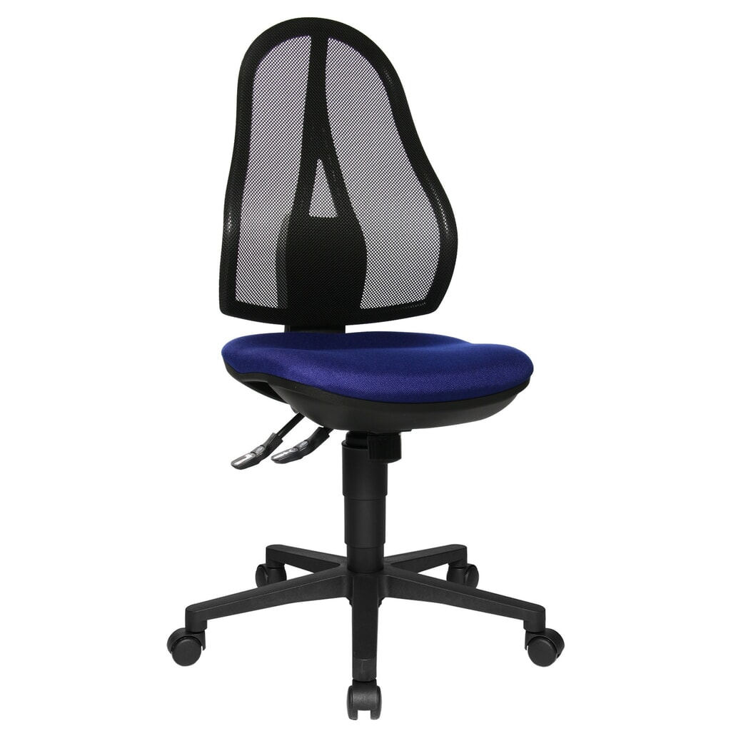 Sedia girevole per ufficio Topstar® Open Point Syncro, sedile con supporto bacino, schienale in rete, blu Immagine del prodotto n. 5: Sedia girevole per ufficio Topstar® Open Point Syncro, sedile con supporto bacino, schienale in rete, blu