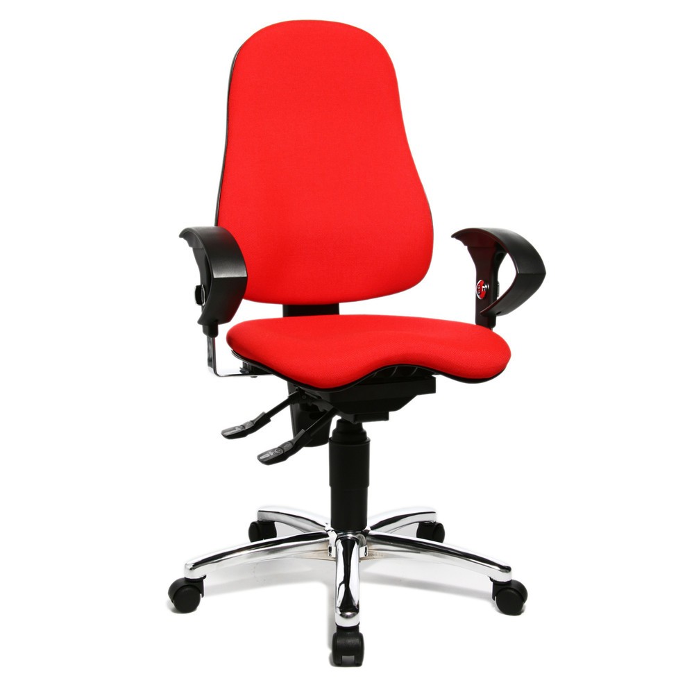 Immagine del prodotto n. 6: Sedia girevole per ufficio Topstar® Ortho 10, braccioli regolabili in altezza, rosso