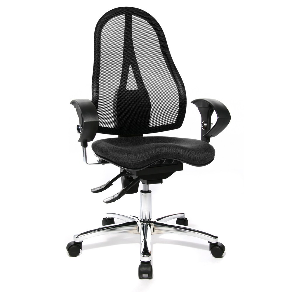 Immagine del prodotto n. 2: Sedia girevole per ufficio Topstar® Ortho 15, schienale in rete, braccioli regolabili in altezza, antracite