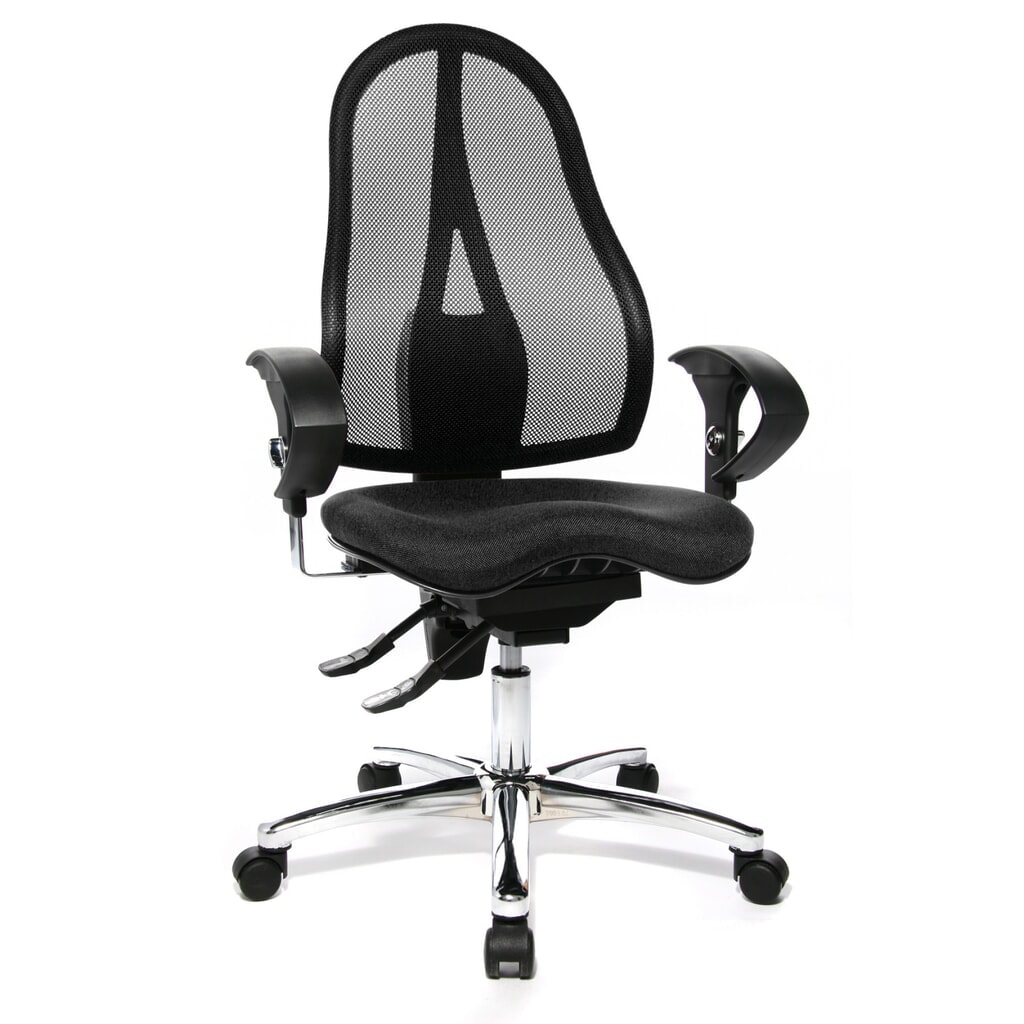 Immagine del prodotto n. 3: Sedia girevole per ufficio Topstar® Ortho 15, schienale in rete, braccioli regolabili in altezza, antracite