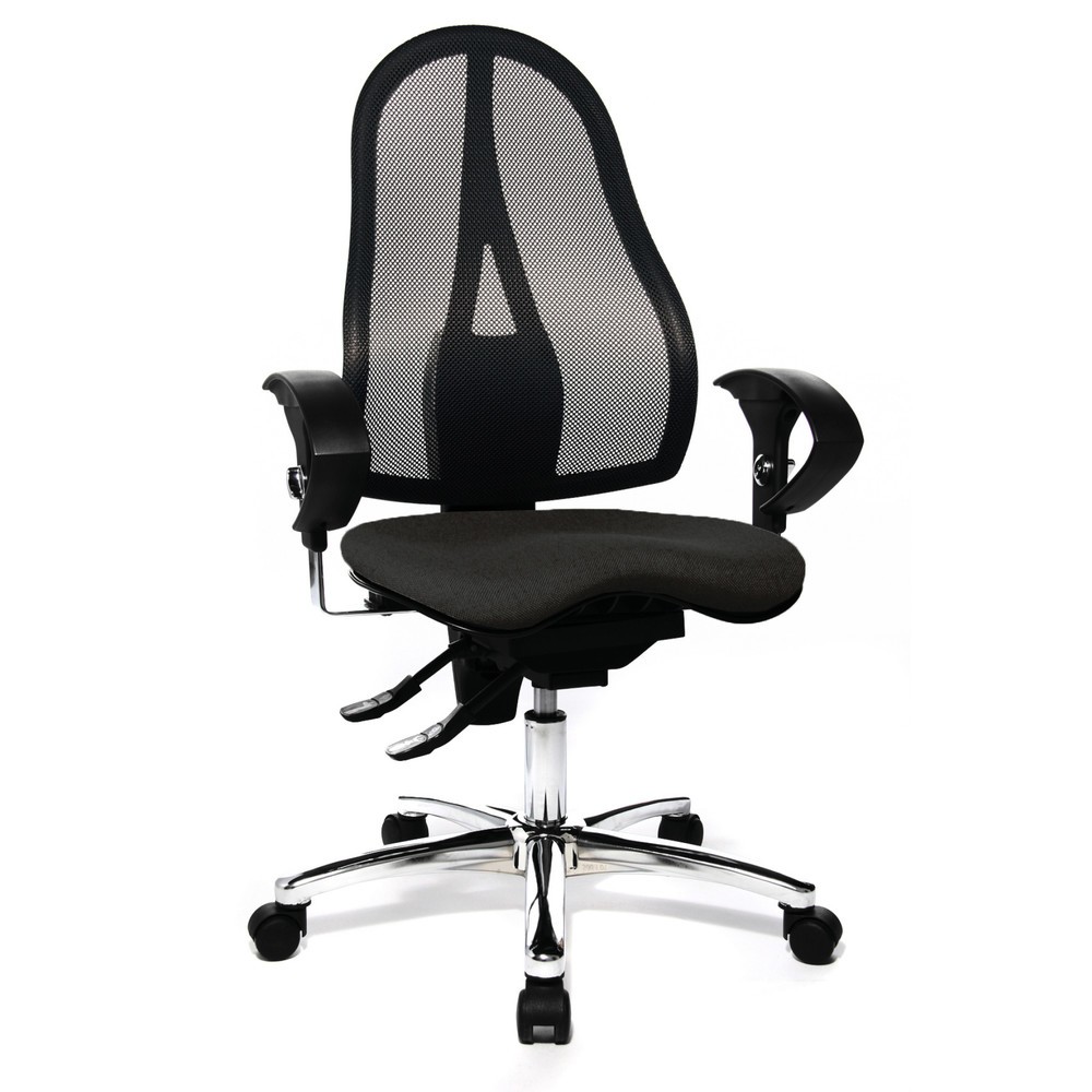 Immagine del prodotto n. 6: Sedia girevole per ufficio Topstar® Ortho 15, schienale in rete, braccioli regolabili in altezza, antracite