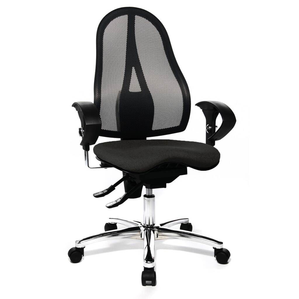 Sedia girevole per ufficio Topstar® Ortho 15, schienale in rete, braccioli regolabili in altezza, antracite Immagine del prodotto n. 7: Sedia girevole per ufficio Topstar® Ortho 15, schienale in rete, braccioli regolabili in altezza, antracite