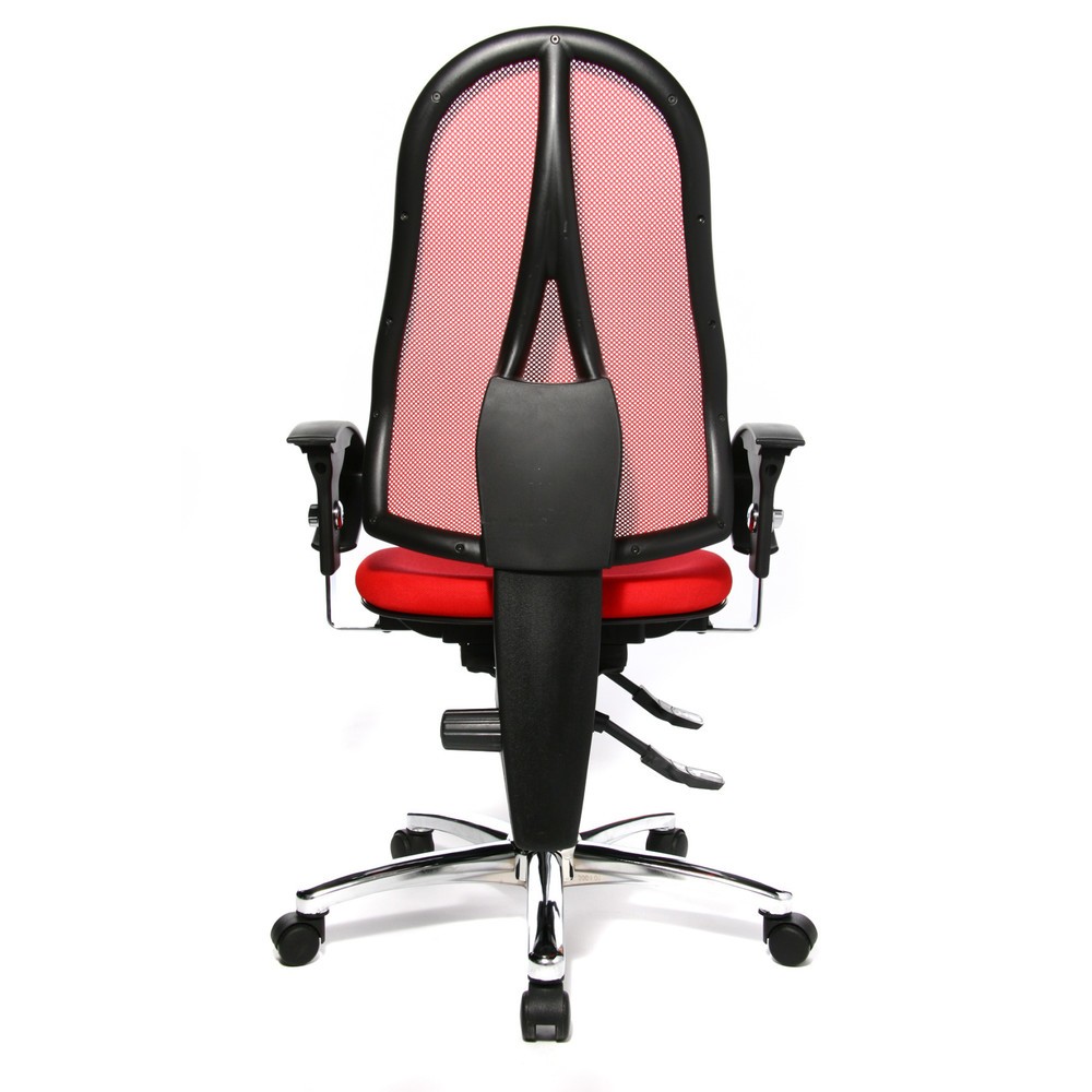 Immagine del prodotto n. 3: Sedia girevole per ufficio Topstar® Ortho 15, schienale in rete, braccioli regolabili in altezza, rosso