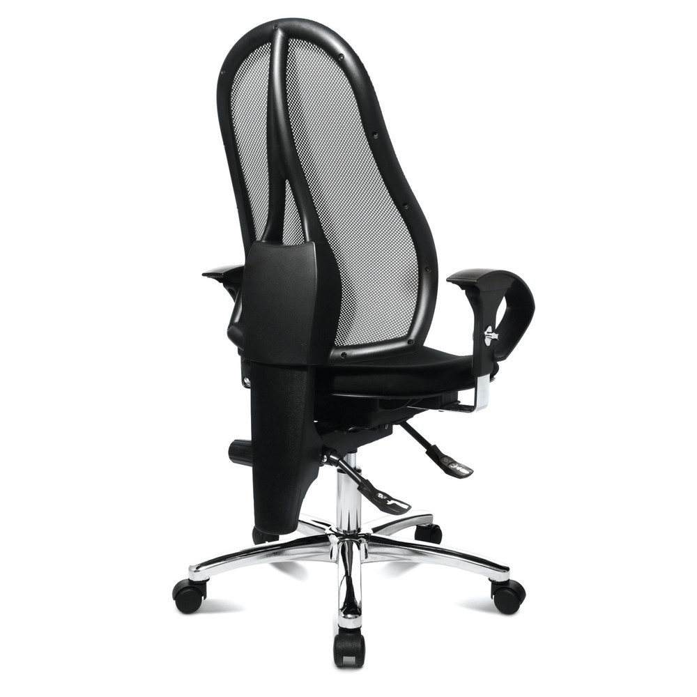 Immagine del prodotto n. 3: Sedia girevole per ufficio Topstar® Ortho 15, schienale in rete, braccioli regolabili in altezza, nero