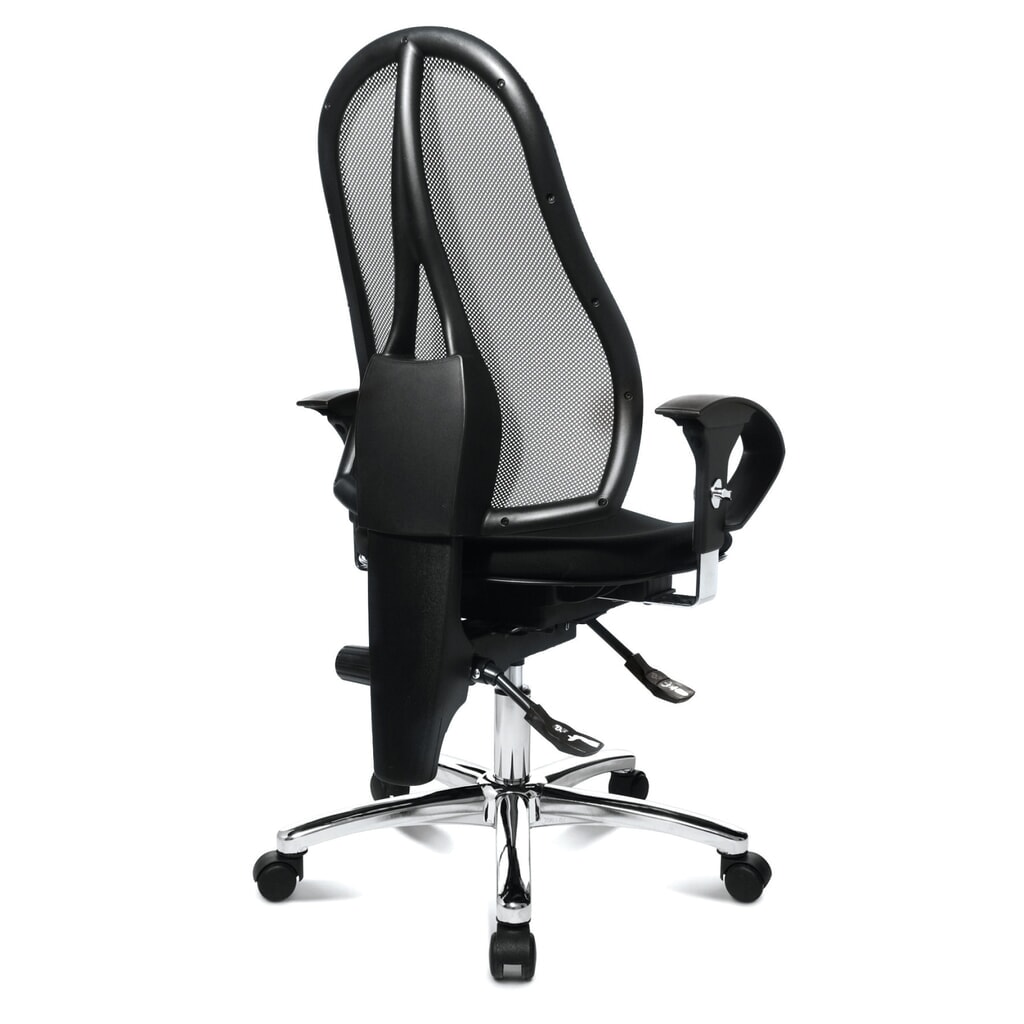 Immagine del prodotto n. 4: Sedia girevole per ufficio Topstar® Ortho 15, schienale in rete, braccioli regolabili in altezza, nero
