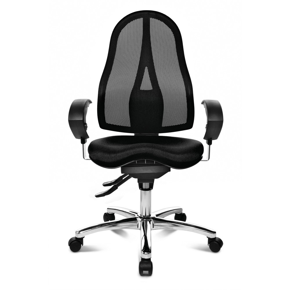 Immagine del prodotto: Sedia girevole per ufficio Topstar® Ortho 15, schienale in rete, braccioli regolabili in altezza, nero