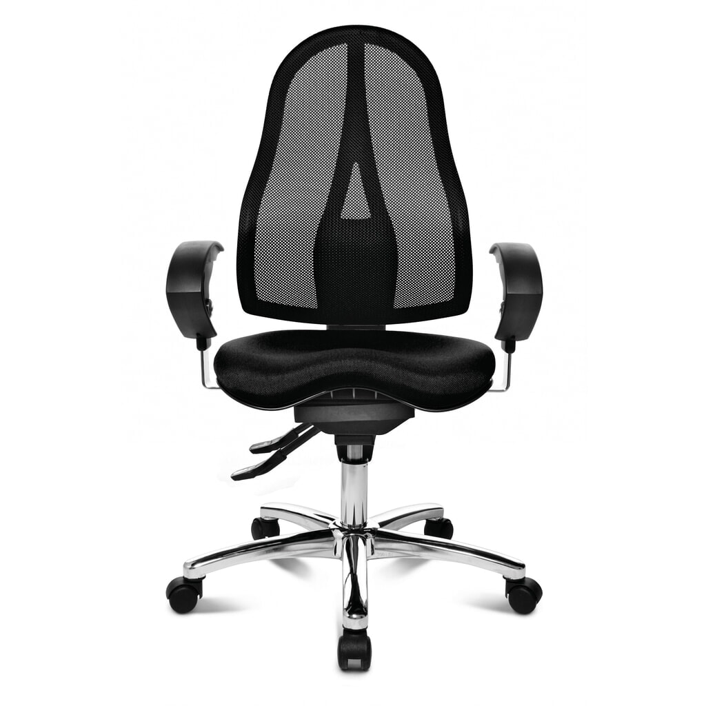 Immagine del prodotto: Sedia girevole per ufficio Topstar® Ortho 15, schienale in rete, braccioli regolabili in altezza, nero