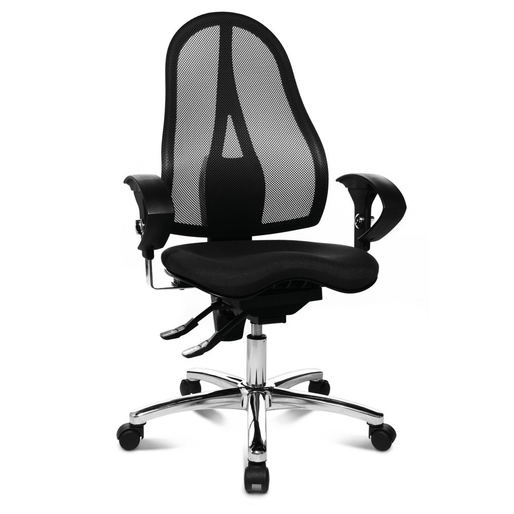 Immagine del prodotto n. 5: Sedia girevole per ufficio Topstar® Ortho 15, schienale in rete, braccioli regolabili in altezza, nero