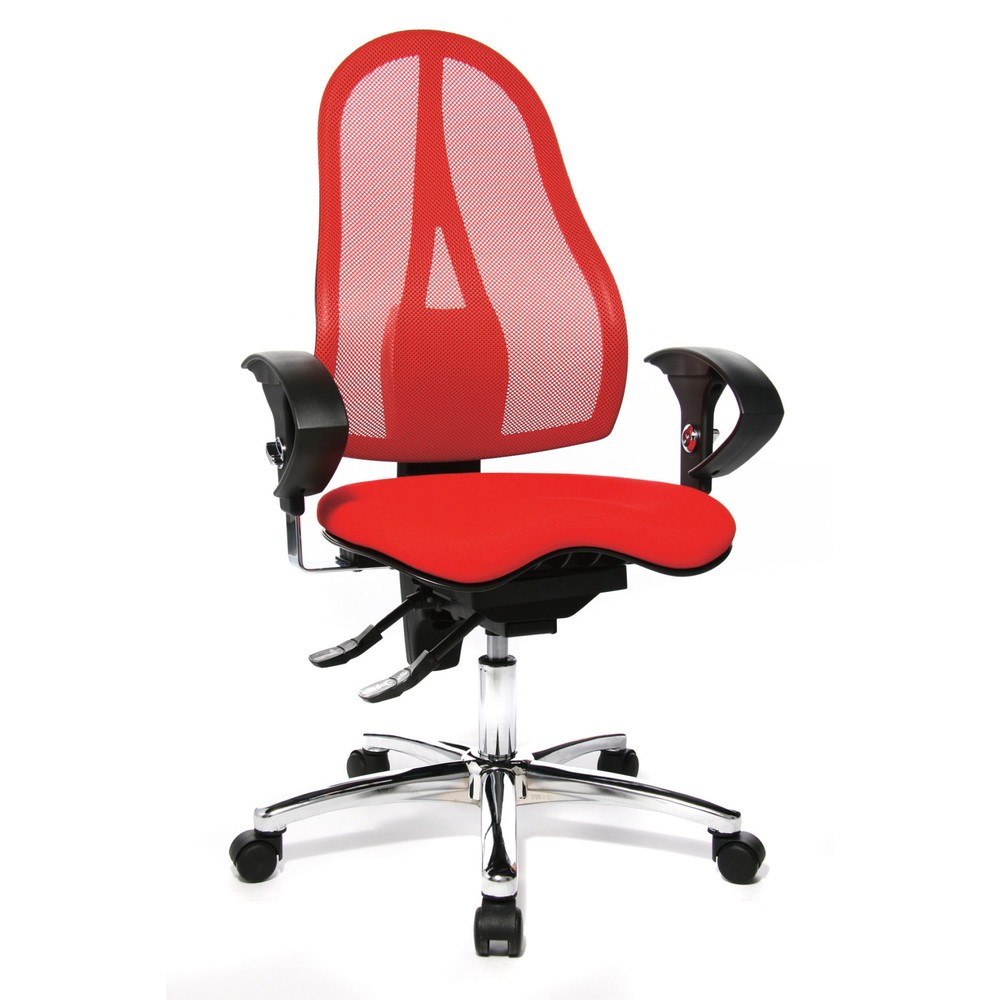 Immagine del prodotto n. 6: Sedia girevole per ufficio Topstar® Ortho 15, schienale in rete, braccioli regolabili in altezza, nero