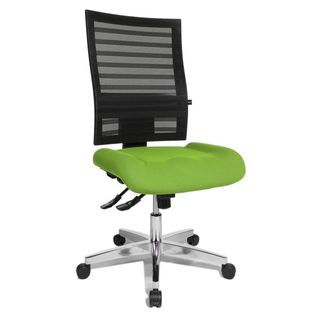 Sedia girevole per ufficio Topstar® P91-NET, schienale in rete nero, sedile verde mela Immagine del prodotto n. 2: Sedia girevole per ufficio Topstar® P91-NET, schienale in rete nero, sedile verde mela