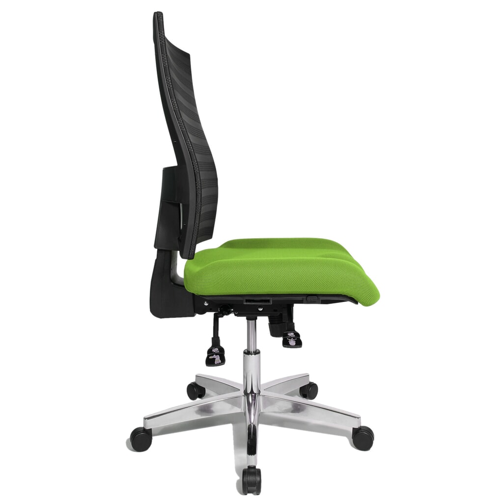 Sedia girevole per ufficio Topstar® P91-NET, schienale in rete nero, sedile verde mela Immagine del prodotto n. 3: Sedia girevole per ufficio Topstar® P91-NET, schienale in rete nero, sedile verde mela