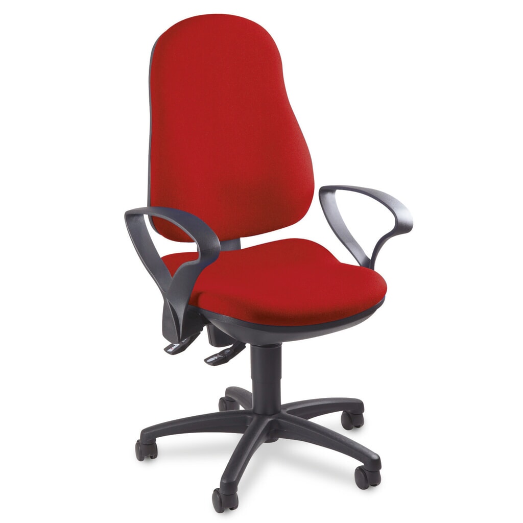 Sedia girevole per ufficio Topstar® Point 70, sedile con supporto bacino, rosso Immagine del prodotto n. 2: Sedia girevole per ufficio Topstar® Point 70, sedile con supporto bacino, rosso