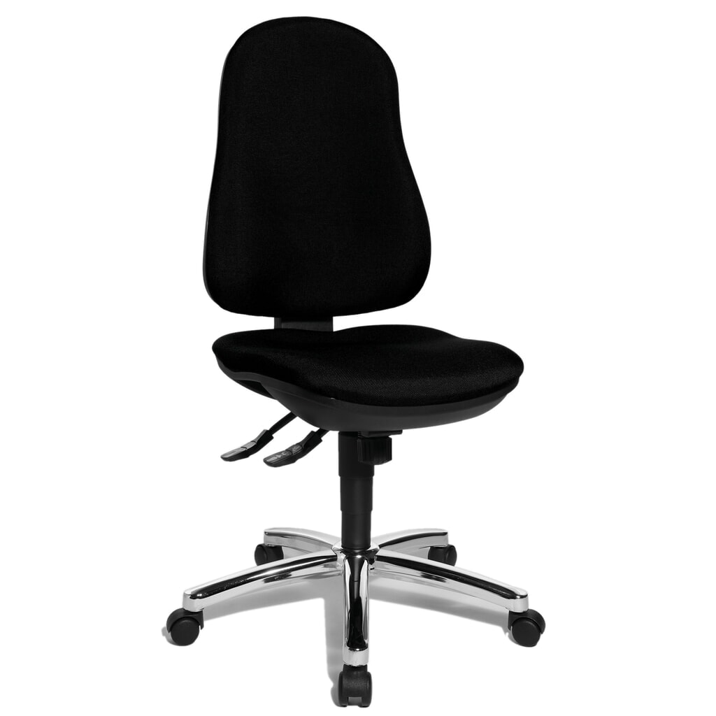 Sedia girevole per ufficio Topstar® Support Syncro, sedile con supporto bacino, nero Immagine del prodotto: Sedia girevole per ufficio Topstar® Support Syncro, sedile con supporto bacino, nero
