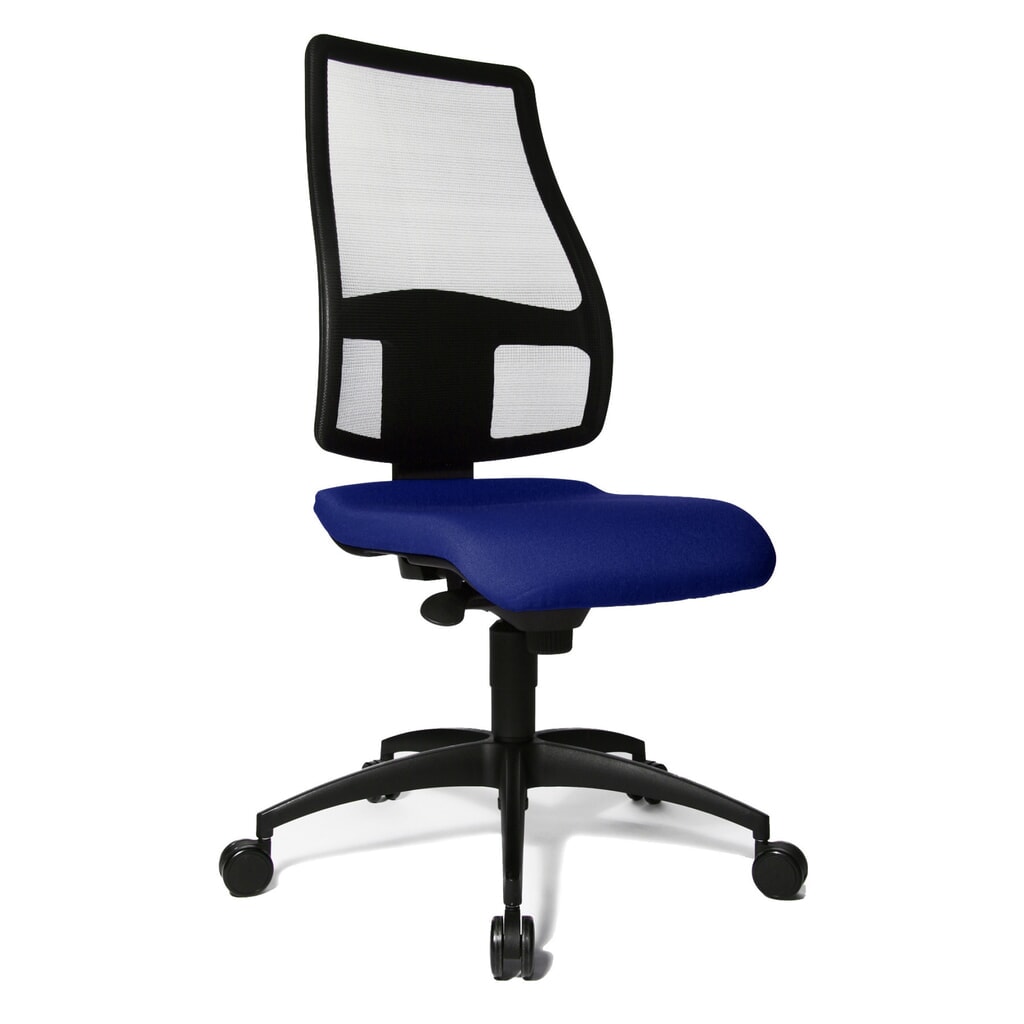 Sedia girevole per ufficio Topstar® Synchro , schienale in rete traspirante, blu royal Immagine del prodotto: Sedia girevole per ufficio Topstar® Synchro , schienale in rete traspirante, blu royal
