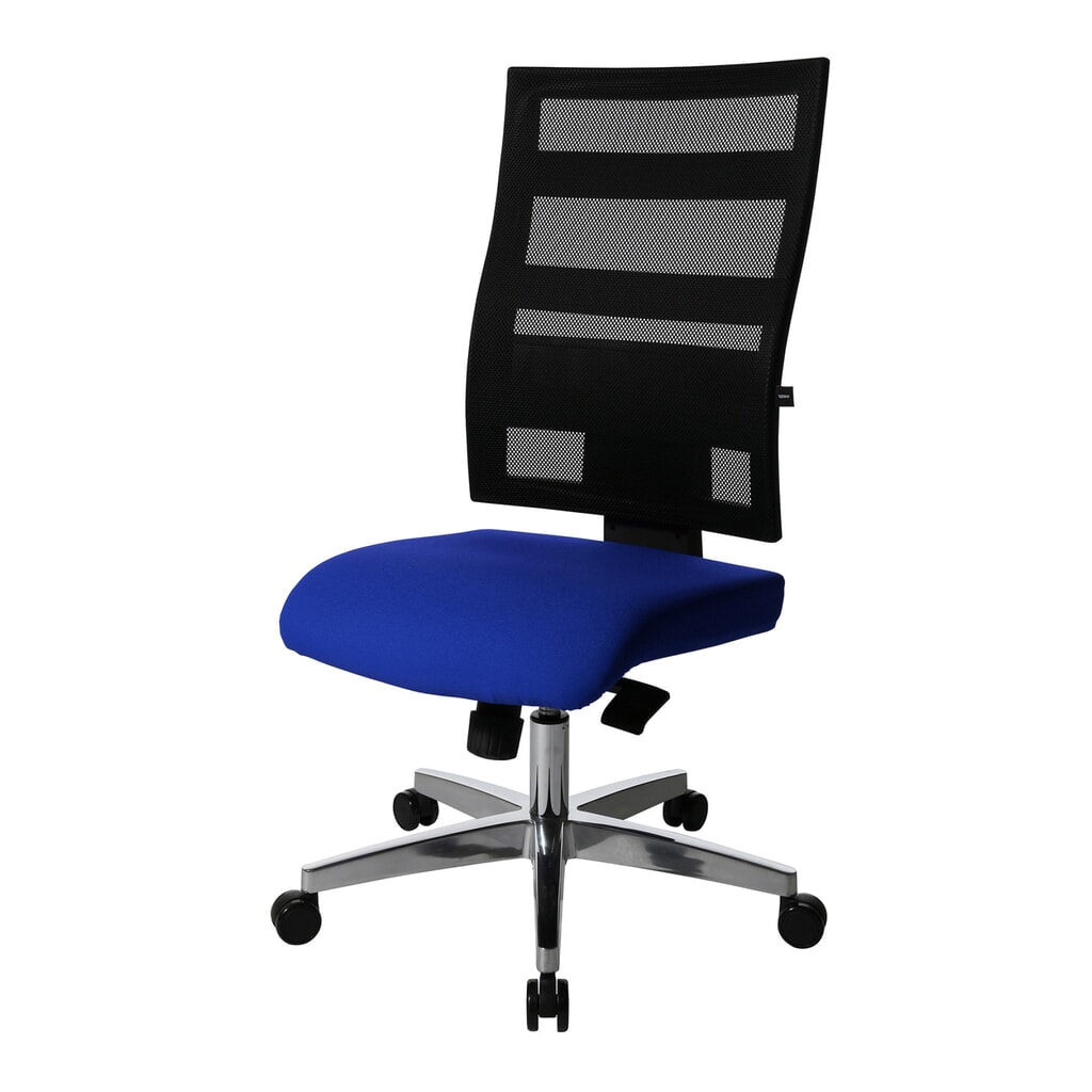 Sedia girevole per ufficio Topstar® X-Pander, schienale in rete, funzione fitness, blu Immagine del prodotto n. 2: Sedia girevole per ufficio Topstar® X-Pander, schienale in rete, funzione fitness, blu