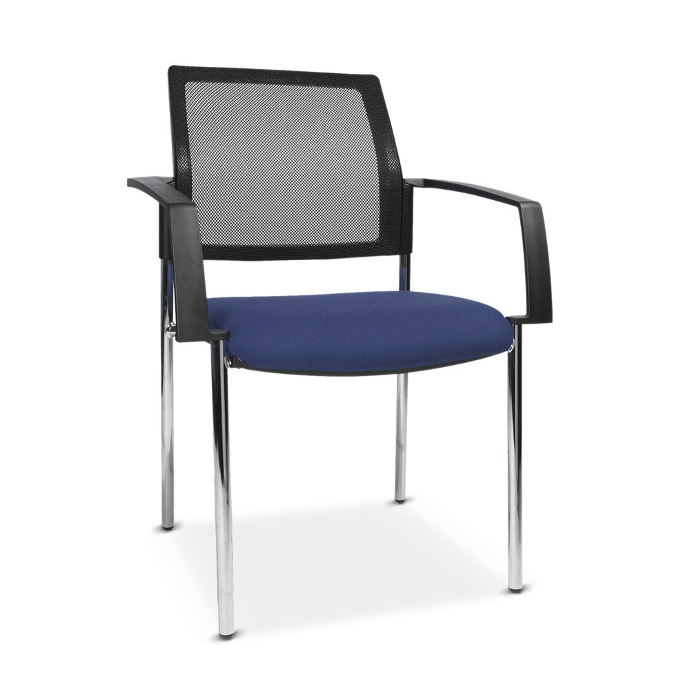 Immagine del prodotto: Sedia per le sale di attesa Topstar® BtoB 10 con schienale imbottito + telaio a 4 piedini, blu royal