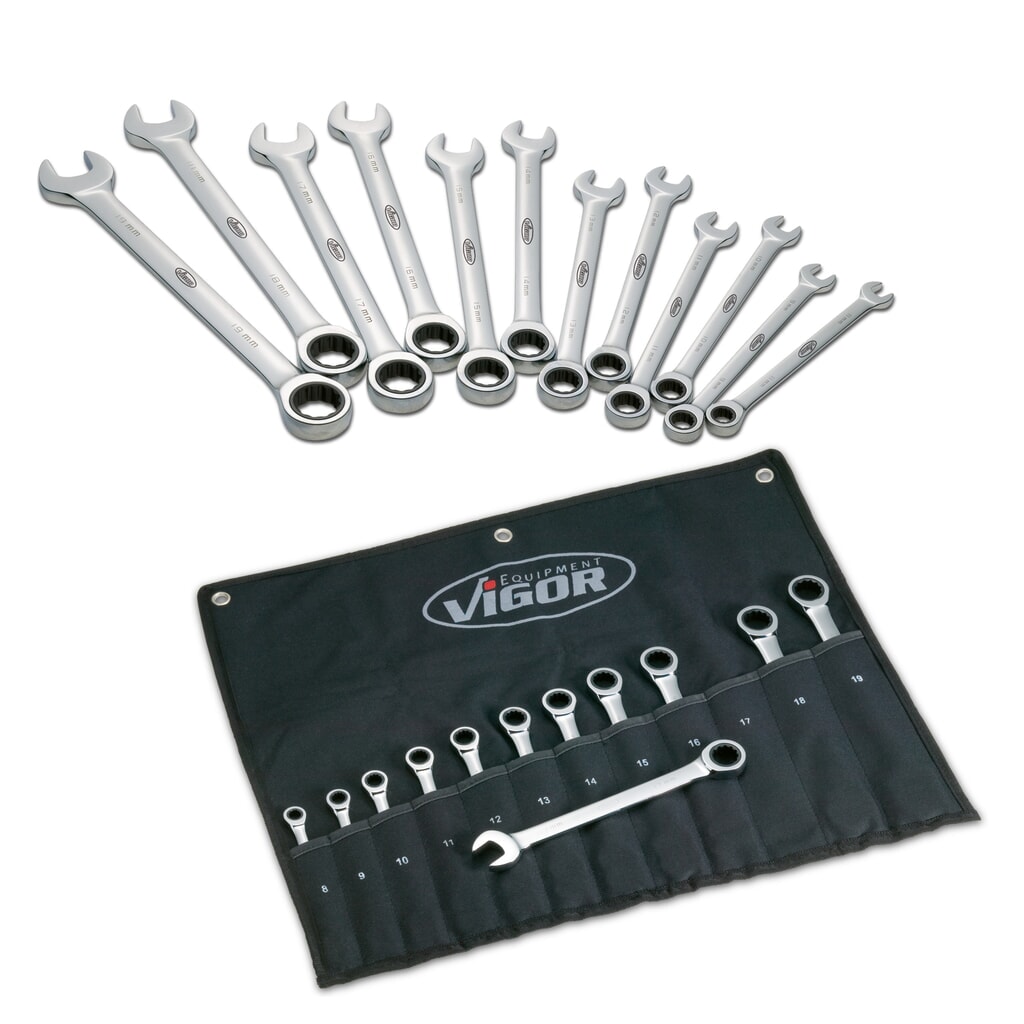 Set di chiavi combinate doppia VIGOR®, 12 pezzi Immagine del prodotto: Set di chiavi combinate doppia VIGOR®, 12 pezzi