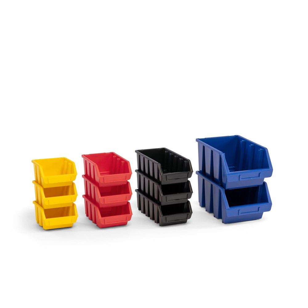 Immagine del prodotto n. 6: HEMMDAL set di contenitori a bocca di lupo XL, AxLxP 126 x 170 x 240 mm, nero, 10 pezzi/SU