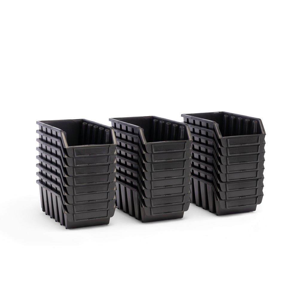 Immagine del prodotto n. 7: HEMMDAL set di contenitori a bocca di lupo XL, AxLxP 126 x 170 x 240 mm, nero, 10 pezzi/SU