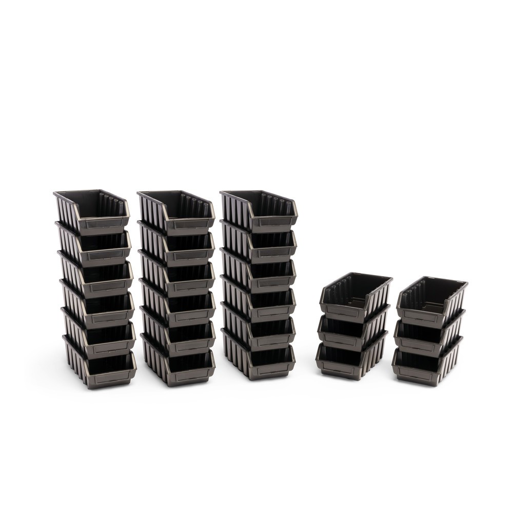 Immagine del prodotto n. 9: HEMMDAL set di contenitori a bocca di lupo XL, AxLxP 126 x 170 x 240 mm, nero, 10 pezzi/SU