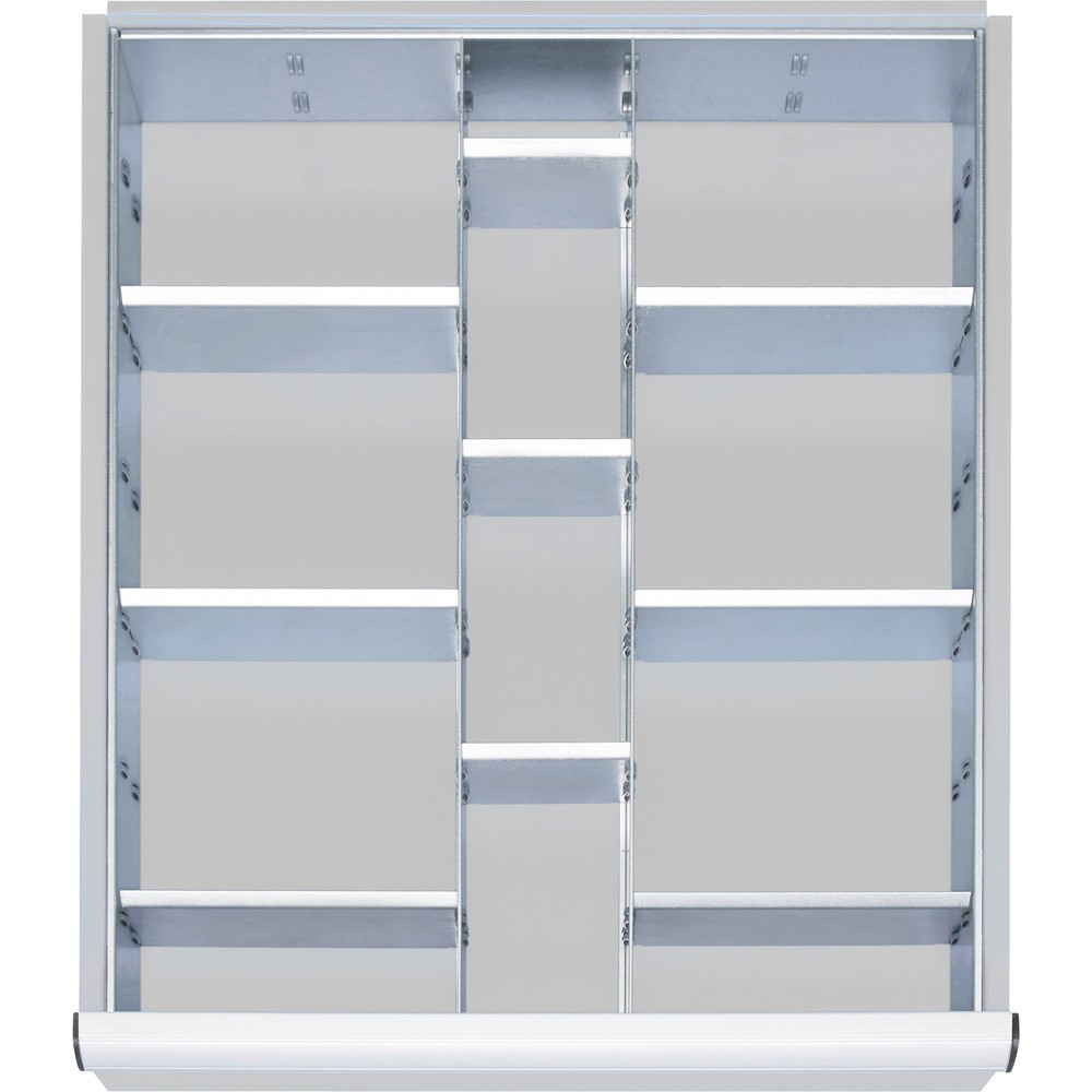 Immagine del prodotto: Set di divisori per cassetti Steinbock®, per dimensioni dei cassetti LxP 490 x 560 mm con altezza del frontale 180-360 mm, 2x 9 divisori