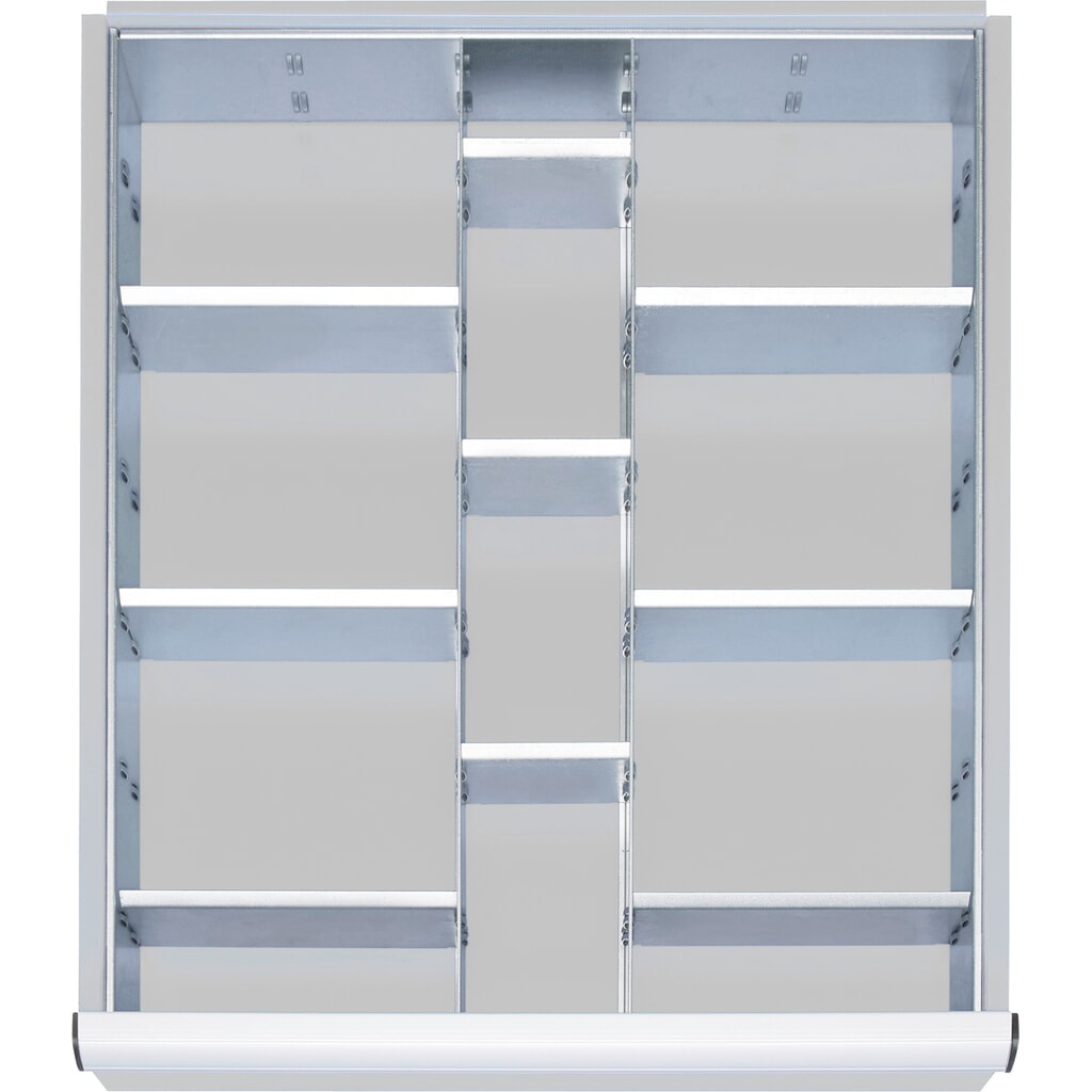 Immagine del prodotto: Set di divisori per cassetti Steinbock®, per dimensioni dei cassetti LxP 490 x 560 mm con altezza del frontale 180-360 mm, 2x 9 divisori