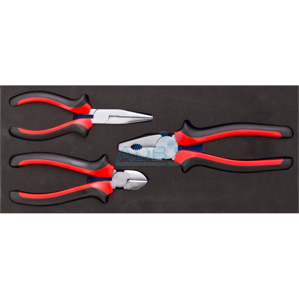 Set di pinze incl. pinze combinate, pinze a becchi lunghi e pinze da taglio, modulo in schiuma Immagine del prodotto n. 2: Set di pinze incl. pinze combinate, pinze a becchi lunghi e pinze da taglio, modulo in schiuma