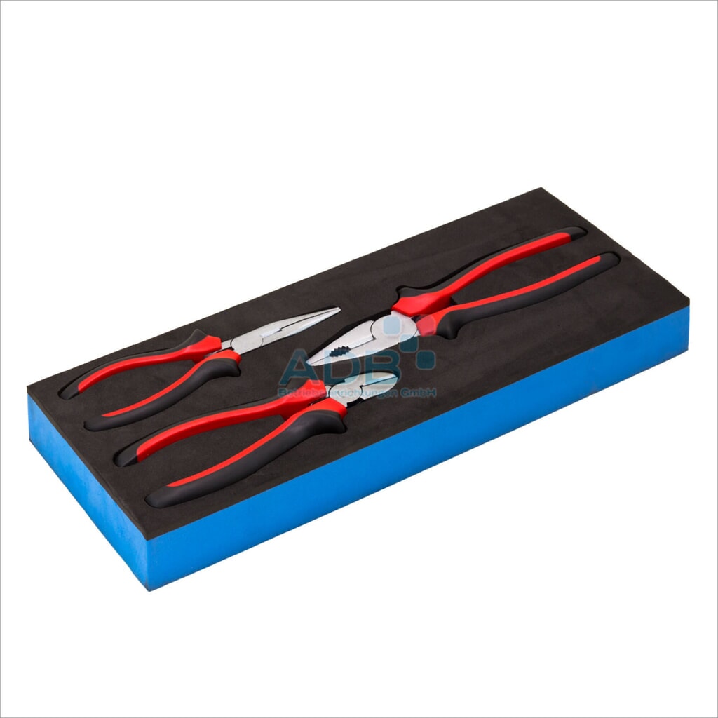 Set di pinze incl. pinze combinate, pinze a becchi lunghi e pinze da taglio, modulo in schiuma Immagine del prodotto: Set di pinze incl. pinze combinate, pinze a becchi lunghi e pinze da taglio, modulo in schiuma
