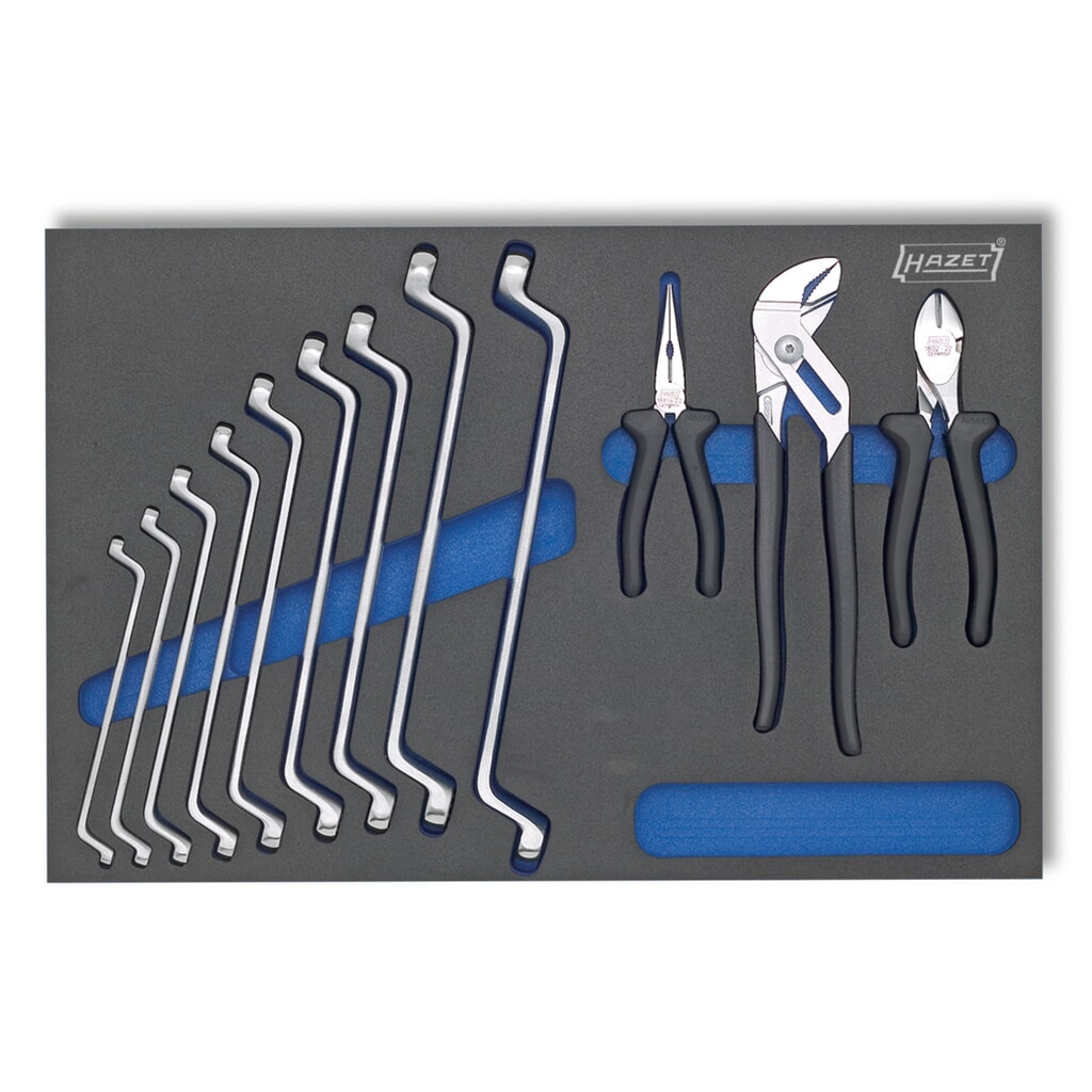 Set di utensili HAZET®, chiavi a doppio anello e pinze, 12 pezzi Immagine del prodotto: Set di utensili HAZET®, chiavi a doppio anello e pinze, 12 pezzi