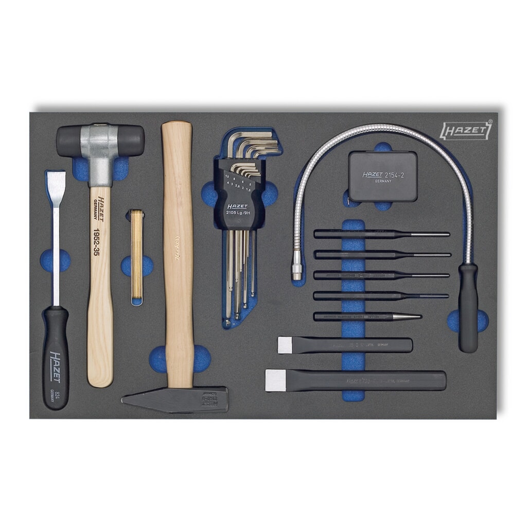Set di utensili HAZET®, chiave angolo+scalpello piatto ecc., 22 pezzi Immagine del prodotto: Set di utensili HAZET®, chiave angolo+scalpello piatto ecc., 22 pezzi