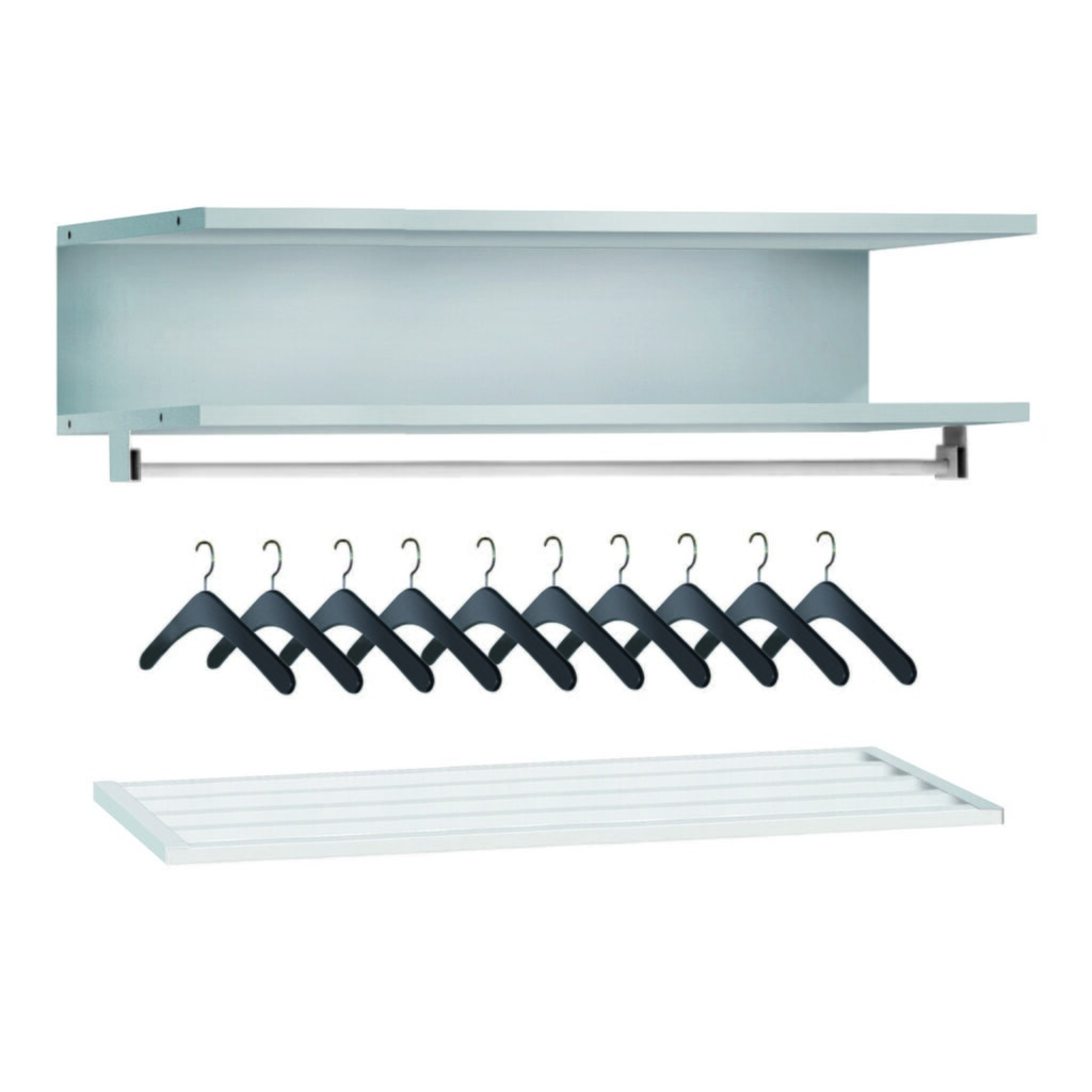 Set guardaroba per armadio guardaroba ad ante PAVOY, 10 scomparti, larghezza 900 mm Immagine del prodotto: Set guardaroba per armadio guardaroba ad ante PAVOY, 10 scomparti, larghezza 900 mm